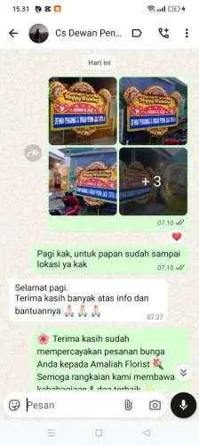 Testimonial Papan Bunga Pernikahan cijaku